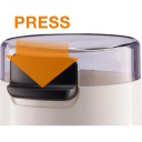 Kavamalė, kurios galia 150 W, su 45 g pupelių talpa ir dangčio saugos jungikliu SMK150SW Baltas Gorenje