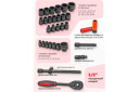 Trieciena instrumentu komplekts, FORCEKRAFT, FK-4323-5MPB, 32 gab., 1/2" CrMo tērauds