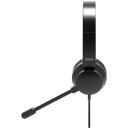 Port Connect Ērta biroja austiņas 901605, 20-20kHz, 32&Omega;, Iebūvēts mikrofons, Vadu savienojums, Melna