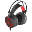 Genesis Žaidimų Ausinės NSG-1107, 3.5 mm, 32 omų, -48 dB, raudona LED ap&scaron;vietimas, 50 mm garsiakalbis, vibracija