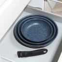 Russell Hobbs cep&scaron;anas panna komplekts RH03293EU7, 20cm, 24cm, 28cm, noņemams rokturis, krēslas akmens, zilā marmora pārklājums