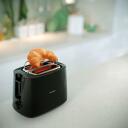 Philips Toaster HD2583/90, 600 W, 220-240 V, 2 slotai, 8 rudos lygiai, Juoda, Plastikas, Automatinis i&scaron;jungimas