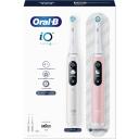 Oral-B Elektriskā zobu birste iO6 White Pink, 2, 5, Akumulators, 4000 sariņu, Viedais spiediena sensors, Interaktīvais displejs