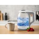 Esperanza EKK025W Elektriskā tējkanna 1,7L, 1500 W, 0,75 m, stikls, plastmasa, automātiskā izslēg&scaron;anās, bezvadu