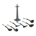 Jata K&ouml;&ouml;gitarvikute komplekt HACC4624, 36.5cm, 7 tk, Nailon, Roostevaba teras, Must, H&otilde;be, Ergonomilised k&auml;epidemed