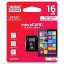 Goodram Atmiņas karte microSDHC M1AA-0160R12, 16GB, 100Mb/s, 10Mb/s, adapteris, magnētisma dro&scaron;s, triecienizturīgs