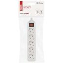 Emos Ilgintuvas P1520, 5&times;2P+PE, 3 680 W, IP20, baltas, su jungikliu, vaikų apsauga