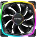 Montech Datora ventilators RX140PWMBLACK, 140mm, 540-1760RPM, 27.9dB, 90.5cfm, RGB apgaismojums, 4-pin PWM