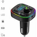 Manta FM modulaator TFM102 STREAM, QC3.0 USB, USB-C PD 20W, Bluetooth 5.0, MicroSD pesa, 7 taustavalguse t&uuml;&uuml;pi