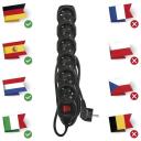 Emos Pikendus PC1621R, 1,5m, 6x2P+PE, 3680W, PVC, l&uuml;litiga, laste kaitse
