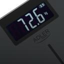 Adler Svarstyklės AD 8194s, 180 kg, 100 g, 4 jutikliai, USB Type-C, ličio jonų, LCD ekranas, juoda