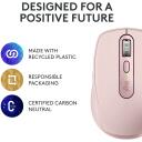 Logitech USB optinė pelė, MX 3S, 910-006931, 8000 DPI, 6 mygtukai, rožinė, Bluetooth, įkraunama, tylūs paspaudimai