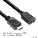 Club3D HDMI удлинитель CAC-1325 5м 4K60Hz M/F, 18 Гбит/с, 26 AWG, Черный, Золотые контакты