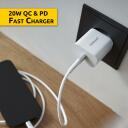 Intenso toiteadapter W20C, 20W, USB-C, 100-240V, 1 pesa, kiire laadimine, valge