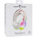 White Shark K&otilde;rvaklapid PEACOCK-2 WHITE, 212g, Valge, 2m, 32&Omega;, 20Hz-20KHz, RGB valgustus, &uuml;le k&otilde;rvade