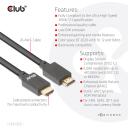 Club3D HDMI kabelis CAC-1375 5m 48Gbps, 4K120Hz, 8K60Hz, 28 AWG, auksiniai kontaktai, juodas