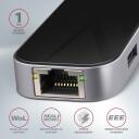 Axagon USB keskjaam HMC-6GL 3x USB 3.2, 1x USB-C, 1x HDMI, 1x RJ-45, 5Gb/s, 100W PD, 110 x 35 x 13 mm