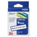 Brother TZe-121 laminēta lente, TZE121, 8 m, 9 mm, 1 kasete, melns uz caurspīdīga, pa&scaron;līmējo&scaron;a, iek&scaron;ējai/ārējai lieto&scaron;anai