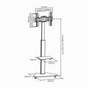 Sbox TV hoidik FS-500, 40kg, 37-70", 200x200-600x400, k&otilde;rguse reguleerimine 1200-1800mm, 1 riiul, 4 ratast