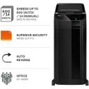 Fellowes Шредер AutoMax 600M 600 листов, 2 x 12 мм микрорезка, 83 л, 60 дБ, 4 колеса, P-5, автоматический реверс