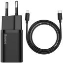 Baseus Super Si Kiire Laadija 1C 20W, TZCCSUP-B01, AC 100V-240V~, 50/60Hz, 0.8A, 1m, USB-C Lightning, 20W Max.