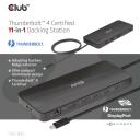 Club3D dokstacija CSV-1581, Thunderbolt 4, 3x Thunderbolt 4, 3x USB 2.0, 1x RJ-45, 140 W, 1000 Mbit/s, melna