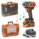 Аккумуляторный ударный шуруповерт DAEWOO DAX 6021Li SET, DAEWOO, DAX 6021Li SET, 21 W, 4.0 Ah, 850 Nm, 0-2400 об/мин, 1/2" квадратный патрон