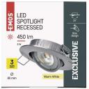 Emos LED prožektor SIMMI ZD3221, 5 W, 450 lm, 230 V, 35 mA, 110&deg;, 3000 K, IP20, alumiinium, poleeritud nikli