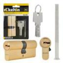 Keltin Užrakto cilindras MODELIS K02613, 30/30 mm, &scaron;lifuotas žalvario spalvos, 3 raktai, 25000 ciklų, aliuminio korpusas