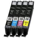 Canon Printeri kassett CLI-551 6509B015, 4x7ml, 1105 lehte mustale, 298 lehte v&auml;rvidele