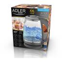 Adler | Kettle | AD 1286 | Standard | 2200 W | 2 L | Plastic/Glass | 360&deg; rotational base | Grey