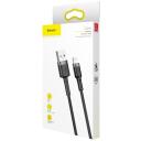 Baseus Cafule USB Lightning kabelis CALKLF-CG1, 200cm, 1,5A, Lightning, USB 2.0, nailono apvalkalas, aliuminio jungtys