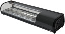 Sushi vitrīna 6x1/3GN, YG-05002, YATO, melna, 153x42x29,5 mm, ar LED apgaismojumu