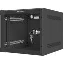 Lanberg seinakapp 10'' WF10-2304-10B, 280mm, 4U, koormus 20kg, IP20, klaasid uks, 2 vertikaalset riba, 1 ventilaator