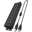 Raidsonic 20-in-1 USB keskjaam IB-HUB1720-U3, 18xUSB 3.2 Gen 1 + 2xUSB, 5 Gbps, alumiiniumkorpus, LED staatuse indikaatorid