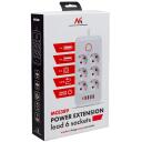 Maclean pagarinātājs MCE389 W, 6x F, 4x USB-A, 1x USB-C, 2500W, 1.5m, balts