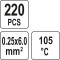 Veekindlate termotorude komplekt 0,25-6mm² (220 tk.) YT-81460 YATO
