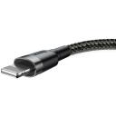Baseus Cafule USB Lightning kabelis CALKLF-BG1, 1m, 2.4A, USB, Lightning, aliuminis, nailonas, TPE, greitas įkrovimas
