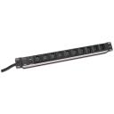 Digitus Pagarinātājs DN-95404, 10 kontaktligzdas, 2m, AC 250V, 10A, ārējais, 19"