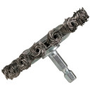 Diskinis šepetys 75 mm, 1/4"; HEX pinti plieniniai šereliai D-76716 MAKITA