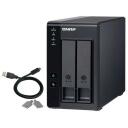 Qnap Система хранения TR-002 2 Bay USB Type-C, 2 SATA 3.5 дюйма, 1 USB-C, 10.15 Вт, внешний блок питания 36W