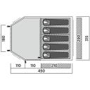 Easy Camp Семейная палатка Hidra 5 120491, 5 человек, 3000 мм, 2 двери, огнестойкое покрытие, съемный пол