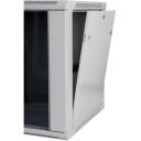 SOMI Networks 19&Prime; Tīkla Sienas Skapis 22U-60/45FPC, 45cm, 1.2mm biezums, ar stikla durvīm, nesaliktas
