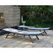 Dārza mēbeļu komplekts ARIO galdiņš un 2 sauļošanās krēsli, tērauda rāmis, pelēks 13234 HOME4YOU