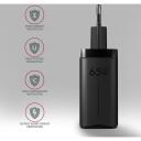 Axagon настенный зарядное устройство ACU-DPQ65 65W, 3x выход (USB-A + два USB-C), PD3.0/QC4+/PPS/Apple