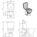Cersanit WC Koral K100-206 639310, 375 mm, 645 mm, 750 mm, 6 l, koos paagiga, k&uuml;lg&uuml;hendus