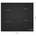 Bosch Induktsioon pliit PIE61ABB5E, 4 p&otilde;letit, 60 cm, must, keraamiline pind, raamita