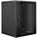 Lanberg Seinale kinnitatav rack WF01-6615-10B, 600mm, 15U, 60kg, IP20, klaasiduksed, 4 vertikaalset riba, 2 ventilaatori pesa