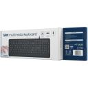 Gembird klaviatūra KB-MCH-05, 1.8m, USB A+C, QWERTY, melna, multimediju taustiņi, plānas taustiņu konstrukcija