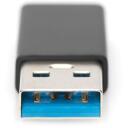 Digitus USB adapteris AK-300524-000-S, 3A, 5Gbps, 24 pin USB-C female, 4 pin USB Type A male, melns